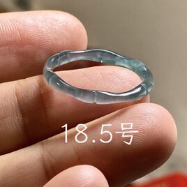 L18-168 氷糯種 黄翡翠 14.0号 ミャンマー産天然 A貨 本翡翠 くりぬき