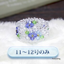 スワロ花のドーム【スワロフスキードーム型 ビーズリング】《ビーズ