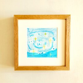 原画・イラスト】「キジトラ猫∣ドローイング」 木製額縁入り（2L