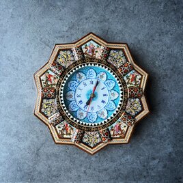 ペルシャの銅皿 飾り皿 壁飾り（ガラムザニー）Φ20cm【GHALAM ZANI