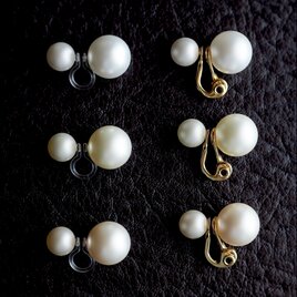 淡水パール×スワロフスキー＊うさぎのビジューピアス／イヤリング