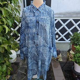 着物リメイク 手作り 有松絞り 浴衣 ノースリーブ ワンピース お祭り