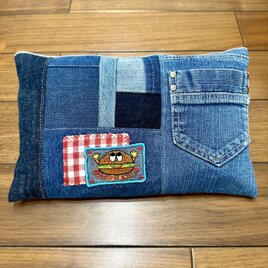 約105×110㎝角☆マルチマット マルチカバー☆デニムパッチワーク