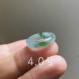 L18-117 氷種 青色 18.0号 リング グアテマラ産 A貨 本翡翠 くりぬき