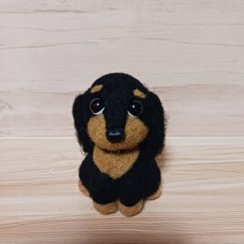 羊毛フェルト ダックスフンド ケーキとホネどっちもほしいの | iichi