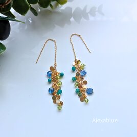パール＆ターコイズピアス 天然石ピアス 12月誕生石 | iichi 日々の