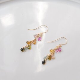 蕾ドロップフローライトのピアス 14kgf | iichi 日々の暮らしを