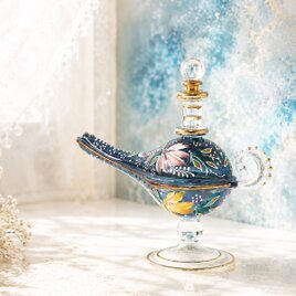 ブルー フラスコ型 香水瓶 【エジプトガラス】 | iichi 日々の暮らしを