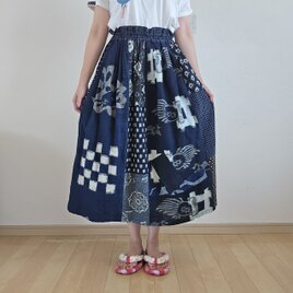 着物リメイク 手作り 絣 パッチワーク スカート | iichi 日々の暮らし