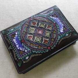 A6（文庫）サイズレザーマルチケース 刻印＆拭き染め レザー文庫本