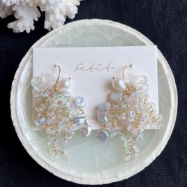 SALE＊7/16まで』【K14gf】アクアカイヤナイトと淡水パールのピアス