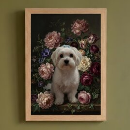 犬（ミニチュアシュナウザー）の紋章 ウェルカムボード 桐 イーゼル