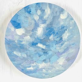 油彩画 原画「近所の風景 堤防 20262」アート 絵画 22×27㎝ F3