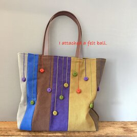ミナペルホネンモチーフ「mingling」を使った麻かばん | iichi 日々の