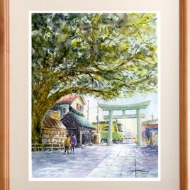 水彩画原画 江ノ電高架を走る・藤沢市内 ＃716 | iichi 日々の暮らしを