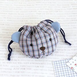 花柄刺繍生地のマチ付き巾着袋（黒） | iichi 日々の暮らしを心地よく