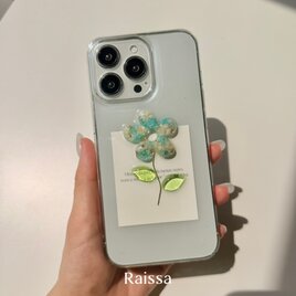 6色】 二輪アイスフラワーケース クリアケース iPhone全機種対応