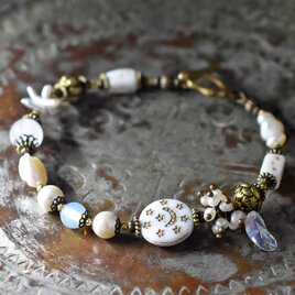 彫金】クラック水晶×ガーネットのシルバーピアス ハンドメイド 彫金