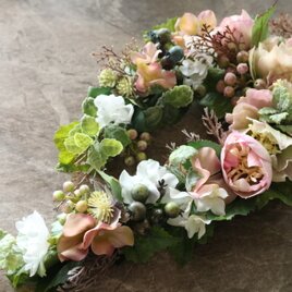 秋色あじさいのハーフムーンリース 造花 | iichi 日々の暮らしを