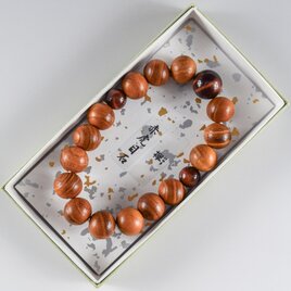 縞黒檀 艶あり 般若心経 金彫入り 10mm ウッド 腕輪 ブレスレット 数珠