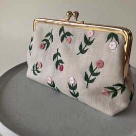 受注製作】ミモザ 刺繍 がま口 ポーチ | iichi 日々の暮らしを心地よく 受注製作】ミモザ 刺繍 がま口 ポーチ | iichi 日々の暮らしを心地よく