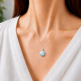 一点物】美しき水の美結晶｜シルバー925で仕立てた高品質ラリマーの1粒