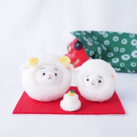 受注製作】まゆパグと野球(フォーン・黒) 羊毛フェルト | iichi 日々の