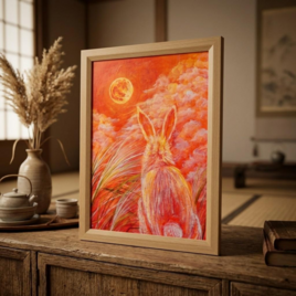 油絵 原画【群青のトパーズ】あじさい 紫陽花 絵画 インテリア 額なし