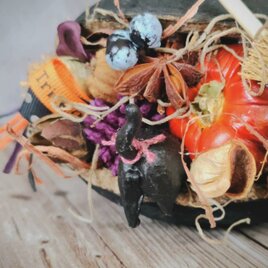 26 ハロウィン オバケカボチャたちのハロウィンリース☆27cm | iichi