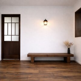 職人手づくり】国産杉 無垢材 背もたれ付きガーデンベンチ｜屋外 屋内