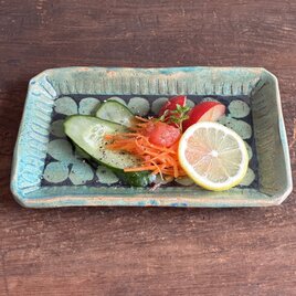 信楽焼 白荒土 穴窯焼成・四方上げ皿 15cm（No1）｜角皿・菓子皿・前菜