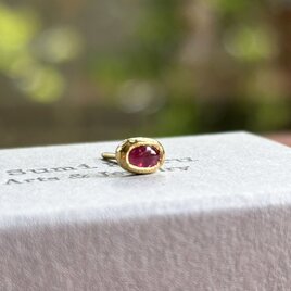 K18 Gold+Pink Spinel◇18金 天然ピンクスピネル渦巻きペンダント