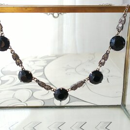 ヴィンテージ 勿忘草（40×30㎜）Silverカラーセッティング ネックレス