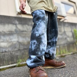 タイダイ スウェット トレーナー XLサイズ ブラック×グレー ムラ染め