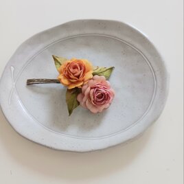 染め布花の花飾り＊すずらんと薔薇のリース | iichi 日々の暮らしを