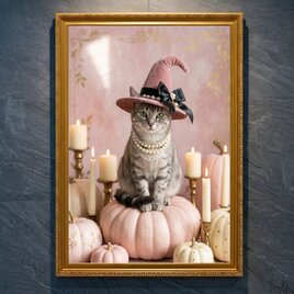 犬（ポメラニアン）バッグチャーム ハロウィン限定 ホワイト額縁