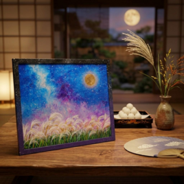 ひまわり油絵【明日へ続くひまわり小道】夏の向日葵 鮮やかな風景画