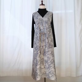 着物リメイク 泥大島のカシュクールワンピース 横段模様 | iichi 日々