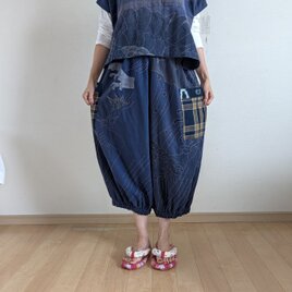 着物リメイク 古布 手作り 絣 ショールカラー ワンピース | iichi 日々