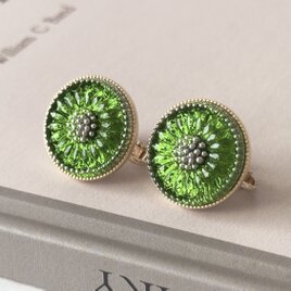 べっ甲カラードイツ製アクリルドロップビーズとクリスタルのピアス