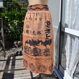 柿渋染め手ぬぐい ギャザーエプロン J-88 | iichi 日々の暮らしを