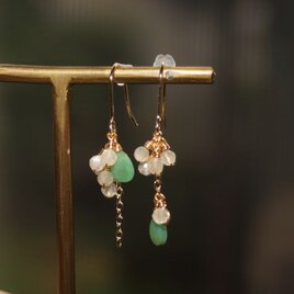 夏きざす*シトリンのスピンドルと爽やかな発色のピアス | iichi 日々の