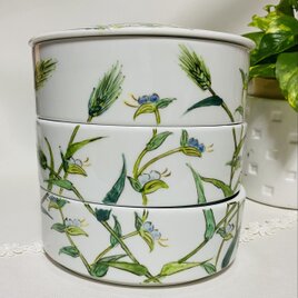 楕円盛り鉢 紫露草絵 モノトーン | iichi 日々の暮らしを心地よくする