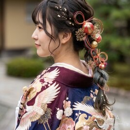 透け感が可愛い】選べる2本 チュール 髪飾り 成人式 振袖 卒業式 袴