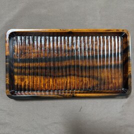 栗拭漆我谷盆 353mm×250mm×24mm 折敷 トレー №9036 | iichi 日々の