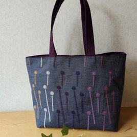 点と線模様製作所 bird garden 白×ネイビーのトート | iichi 日々の