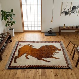 手織り ペルシャ絨毯 アルデビル産 アンティーク トライバルラグ 162