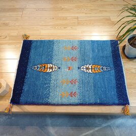 ペルシャ ギャッベ ミニマット ラグ 横39x40㎝ ラクダ 黄金色 T3928G