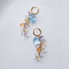 K18ダイヤモンドのブリオレットドロップカットピアス ～Michelle