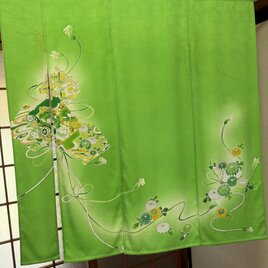 【リメイク】アンティーク暖簾　子ども晴れ着 着物リメイク暖簾子供地蔵柄 横幅〜104-丈〜90 | iichi 日々の暮らしを